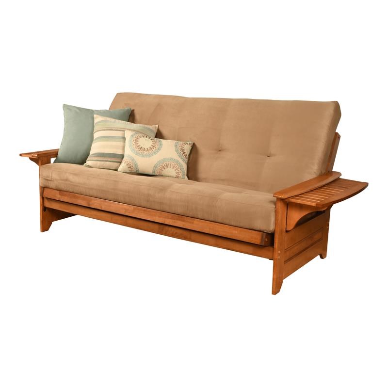 Kodiak Furniture Phoenix Frame with Suede Peat Fabric Mattress in Tan/Barbados Homesquare