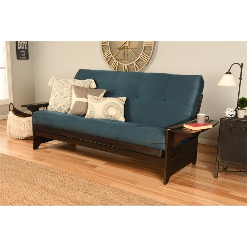 Kodiak Furniture Phoenix Frame with Suede Fabric Mattress in Blue/Espresso