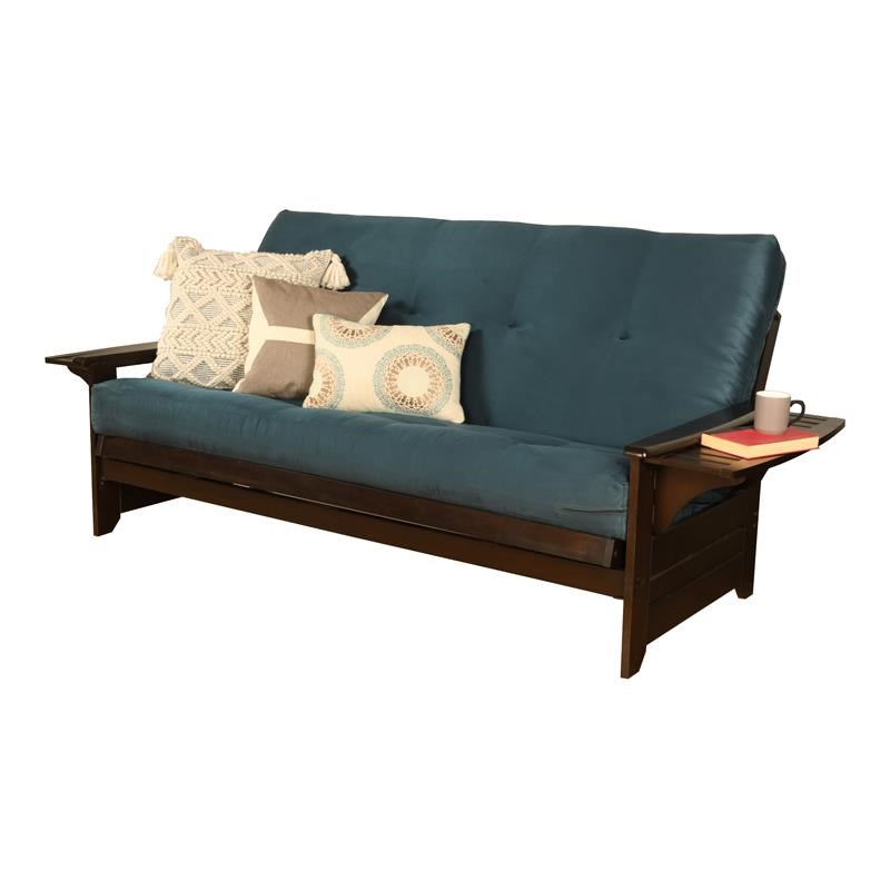 Kodiak Furniture Phoenix Frame with Suede Fabric Mattress in Blue/Espresso