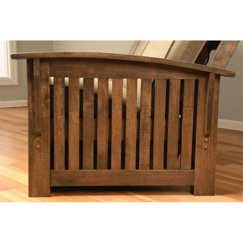 Kodiak Furniture Washington Queen-size Wood Storage Futon-Mocha Brown Mattress