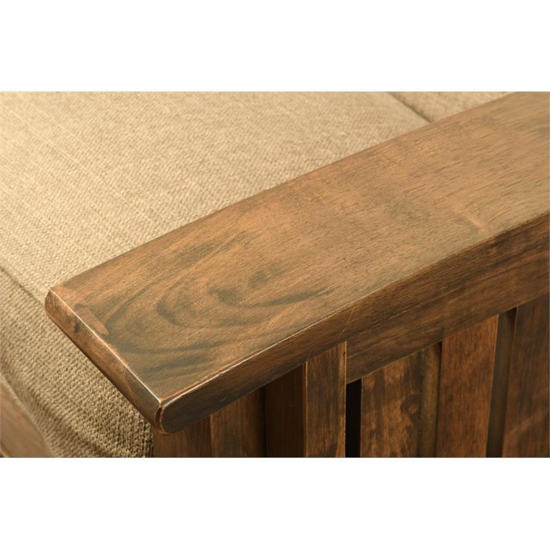 Kodiak Furniture Washington Queen-size Wood Futon-Linen Cocoa Brown Mattress