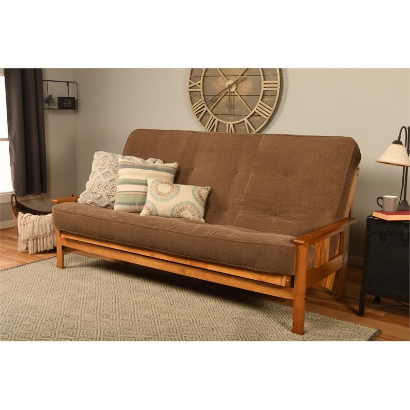 Kodiak Furniture Monterey Queen-size Butternut Wood Futon-Mocha Brown Mattress