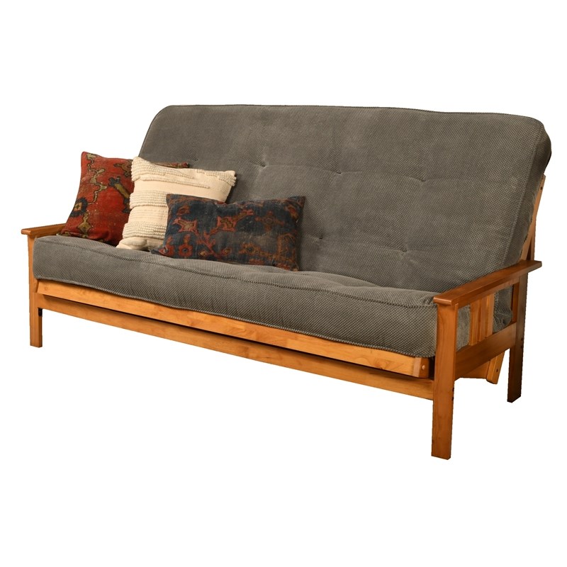 Kodiak Furniture Monterey Queen-size Butternut Wood Futon-Thunder Gray Mattress