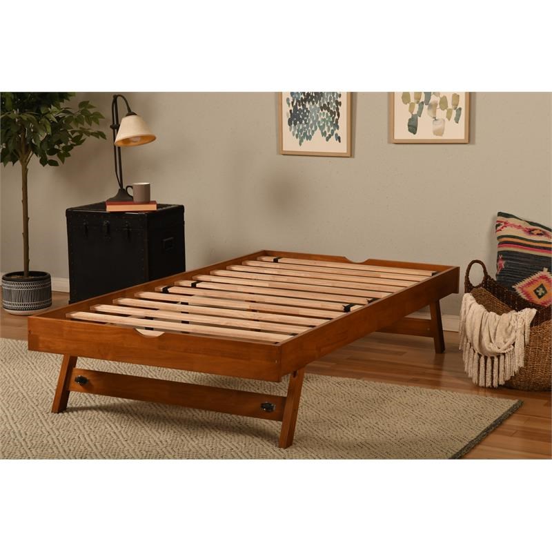 Kodiak Furniture Boho Wood Pop Up Bed with Barbados Brown Frame