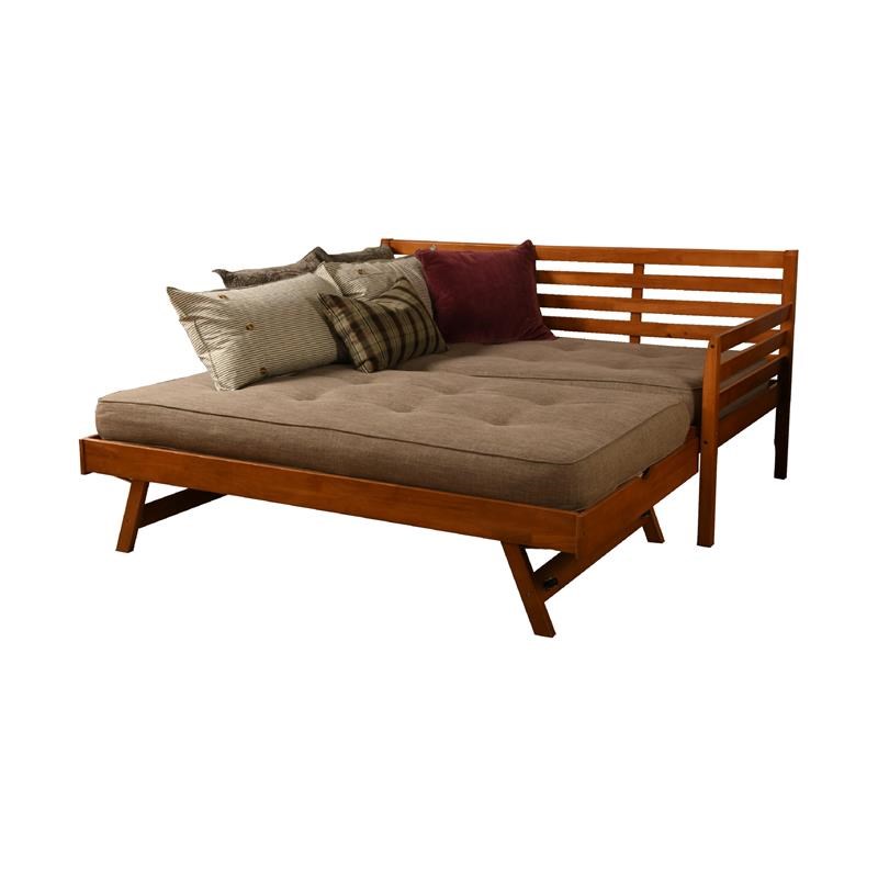 Kodiak Furniture Boho Wood Daybed/Pop Up Bed In Barbados Brown With ...