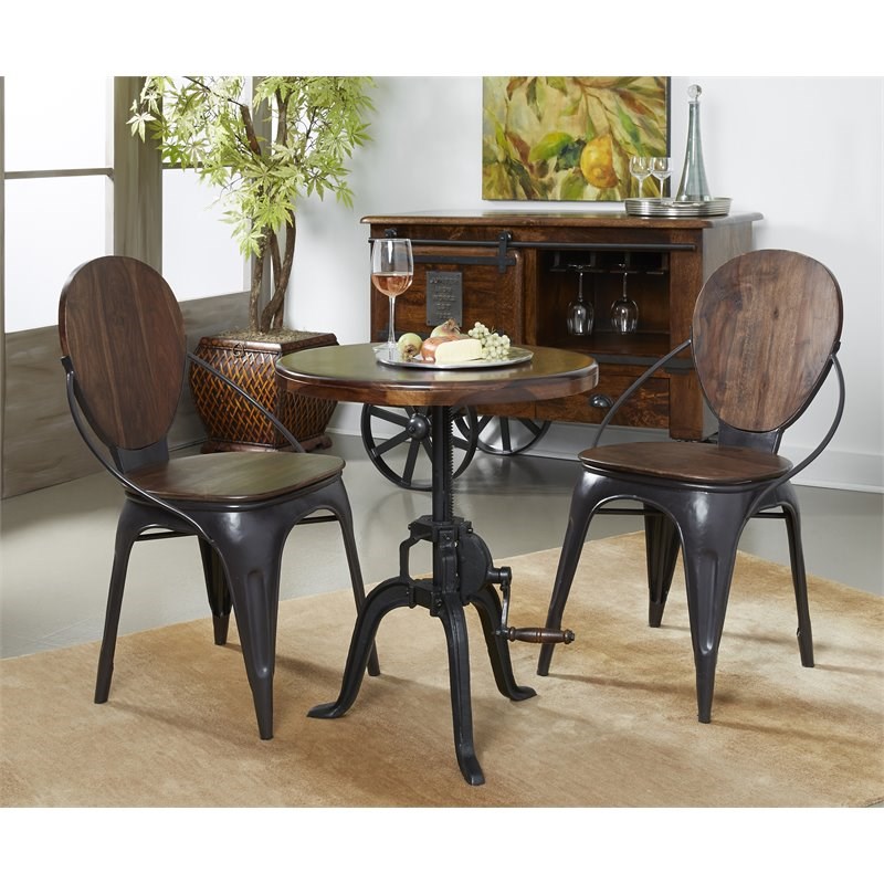 Coast To Coast Imports Adler Solid Wood Dining Chairs in Honey Brown (Set of 2)