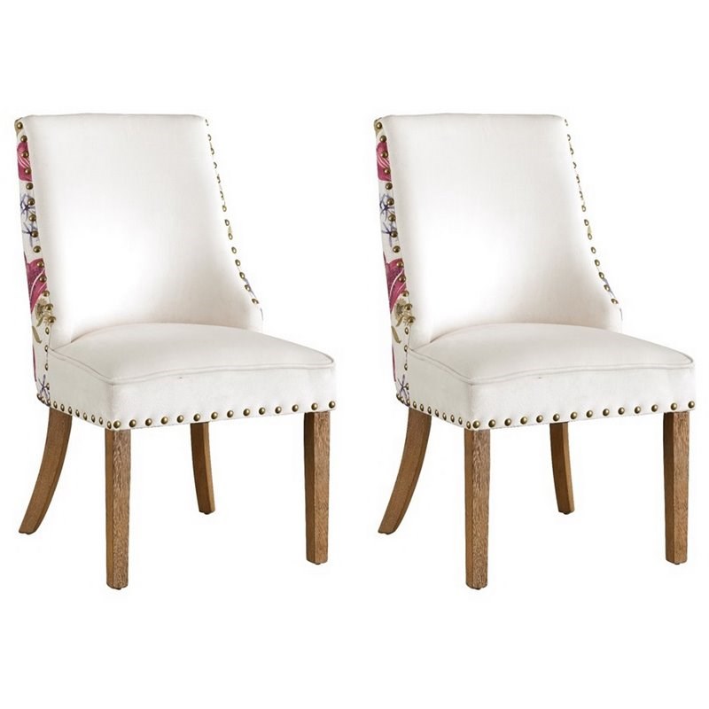 Coast To Coast Imports Toffee Brown/White Accent Dining Chairs (Set of 2)