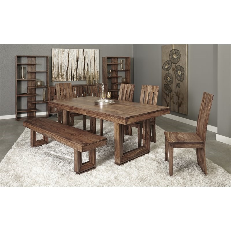Coast To Coast Imports Brownstone Solid Wood Nut Brown Dining Table