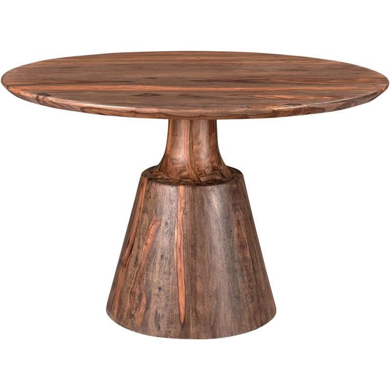 Coast To Coast Imports Brownstone Solid Wood Nut Brown Round Dining Table