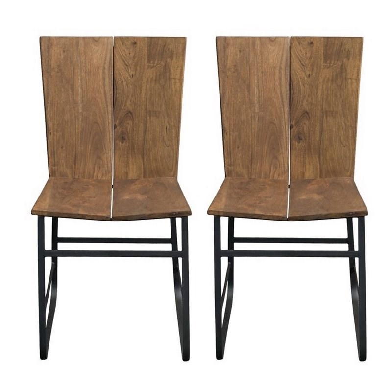 Coast To Coast Imports Sequoia Light Brown Acacia Dining Chairs (Set of 2)