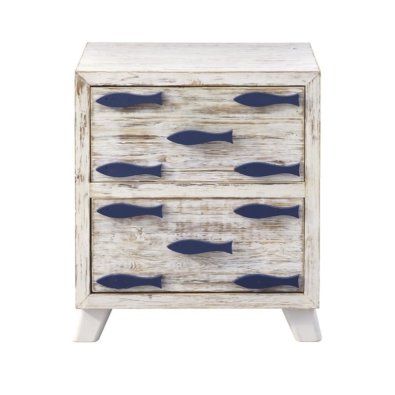 Coast To Coast Imports Schools-Out White and Blue Two Drawer Chest