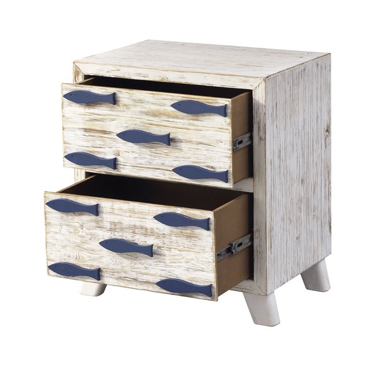 Coast To Coast Imports Schools-Out White and Blue Two Drawer Chest