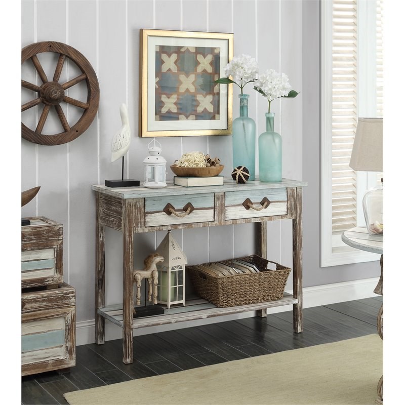 Coast To Coast Imports Islander Multicolor Two Drawer Console Table