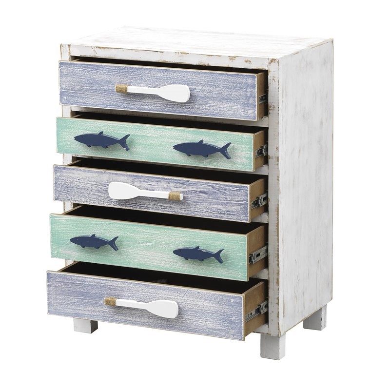 Coast To Coast Imports Something Fishy - Multi-color Five Drawer Chest