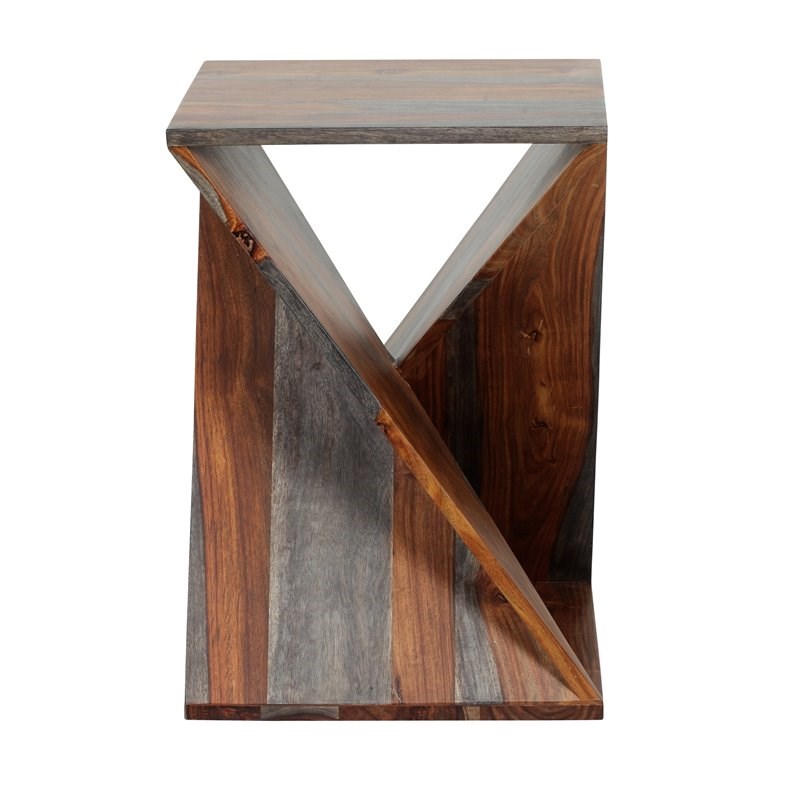 Coast To Coast Imports Sierra II Brown Finish Solid Wood Accent Table