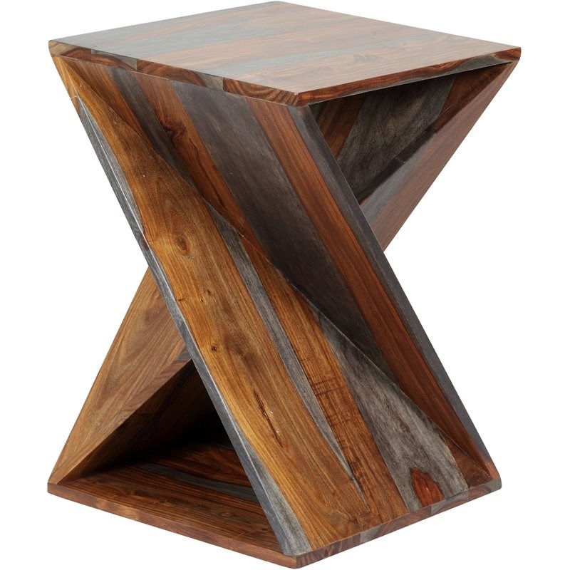 Coast To Coast Imports Sierra II Brown Finish Solid Wood Accent Table