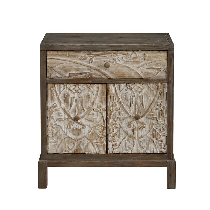 Coast To Coast Imports Treasures Weathered Natural One Drawer Two Door Cabinet