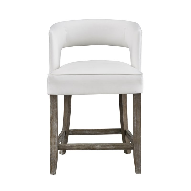 Coast To Coast Imports Philly Brown with White Fabric Counter Height Barstool
