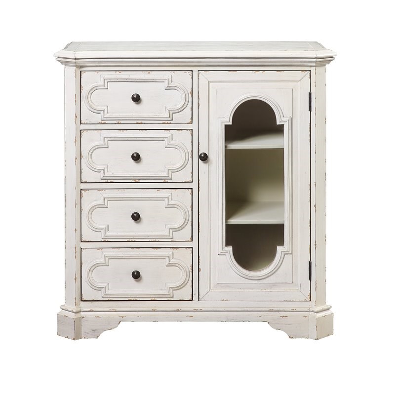 Coast To Coast Imports 4-Drawers 1-Door Chest in Decor White