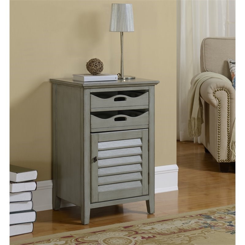 Coast To Coast Imports Madrillon Burnished Grey One Door Two Drawer Cabinet