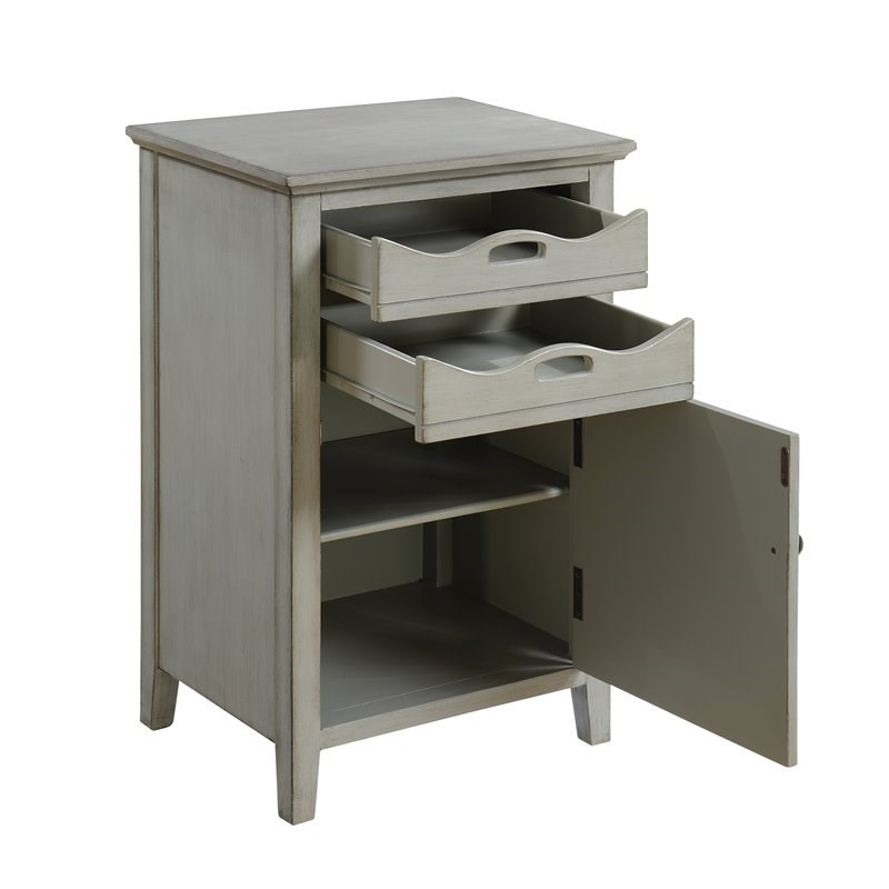 Coast To Coast Imports Madrillon Burnished Grey One Door Two Drawer Cabinet