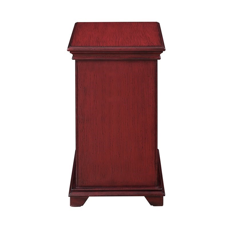 Coast To Coast Imports Esnon Texture Red One Drawer One Door Chairside Cabinet