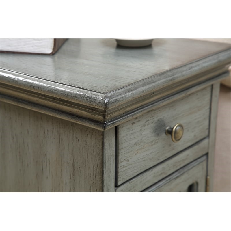Coast To Coast Imports Joplin Texture Grey One Drawer One Door Chairside Cabinet