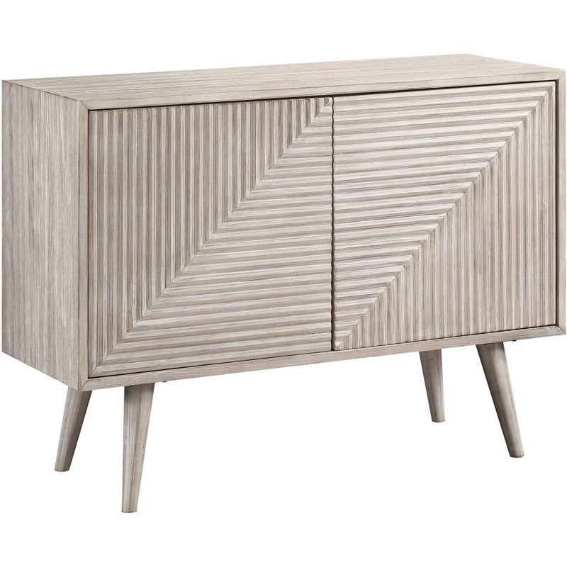 Coast To Coast Imports Holbrook Washed Two-Door Cabinet with Reeded Door Facings