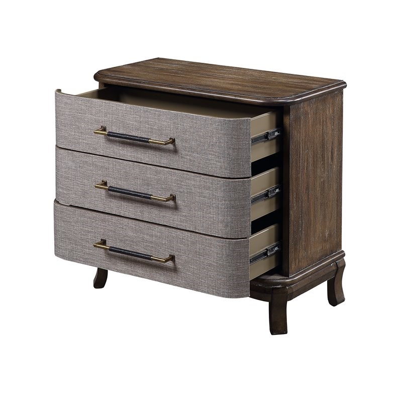 Coast To Coast Imports Bradenton Brown 3-Drawer Chest with Adjustable Levelers