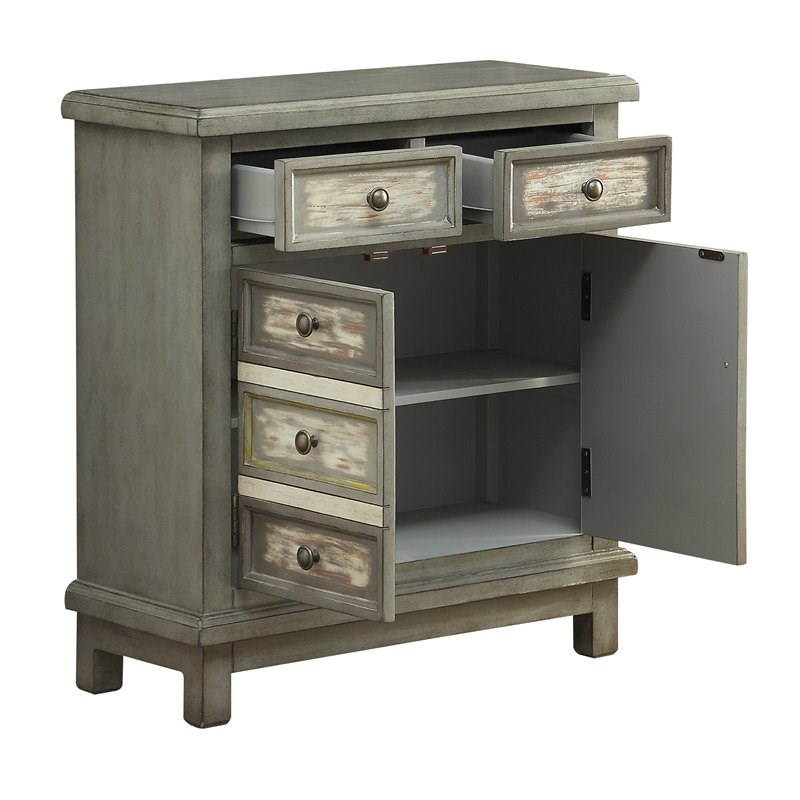 Coast To Coast Imports Homestead Grey Two Drawer Two Door Cabinet