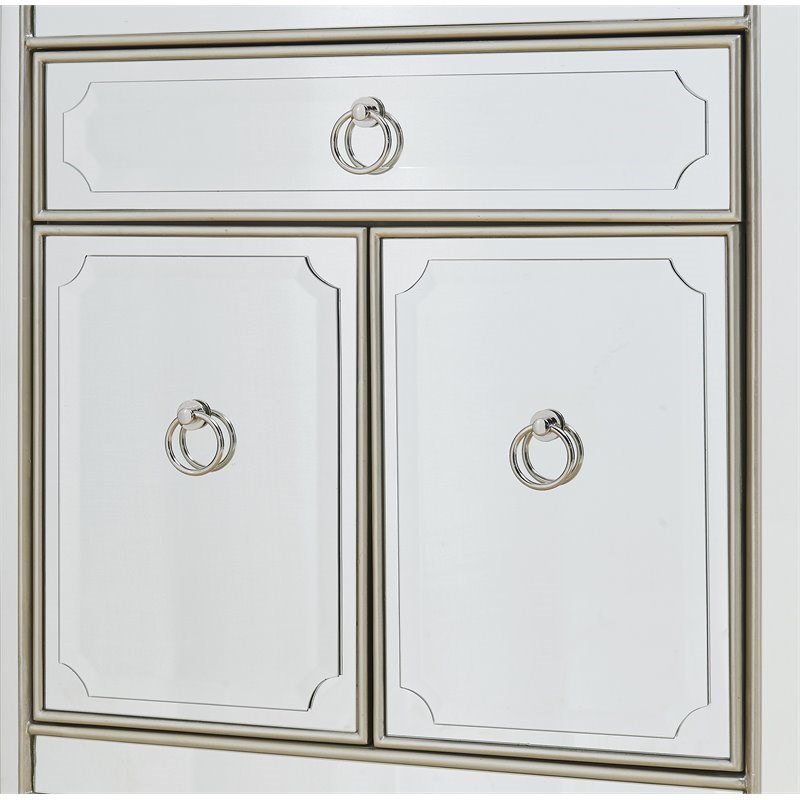 Coast To Coast Imports Jolene Metallic One Drawer Two Door Cabinet