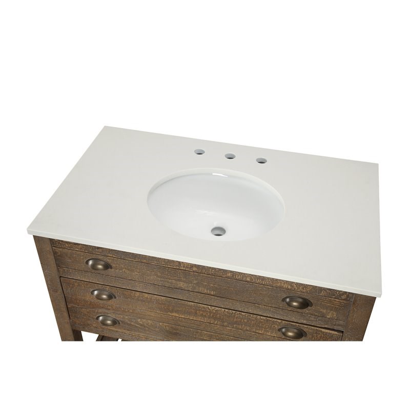 Coast To Coast Imports Cayhill Speckled Cultured Marble Topped Vanity Sink