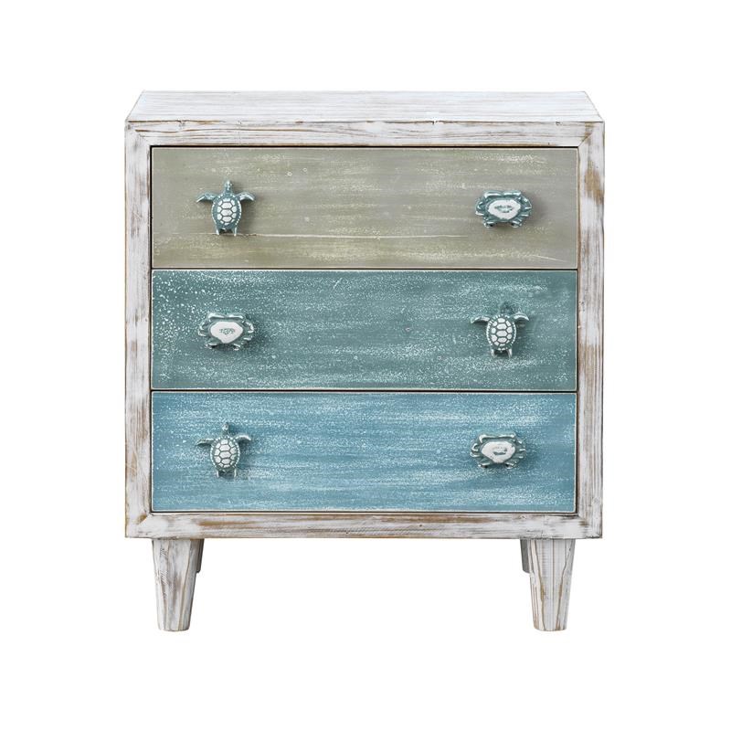 Coast to Coast Imports Three Drawer Chest in White Washed