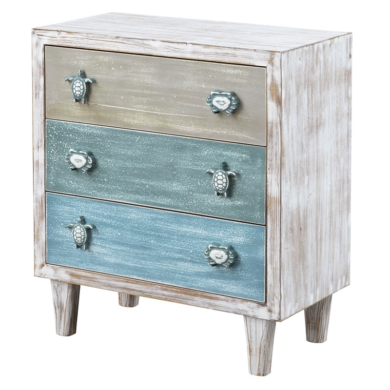 Coast to Coast Imports Three Drawer Chest in White Washed
