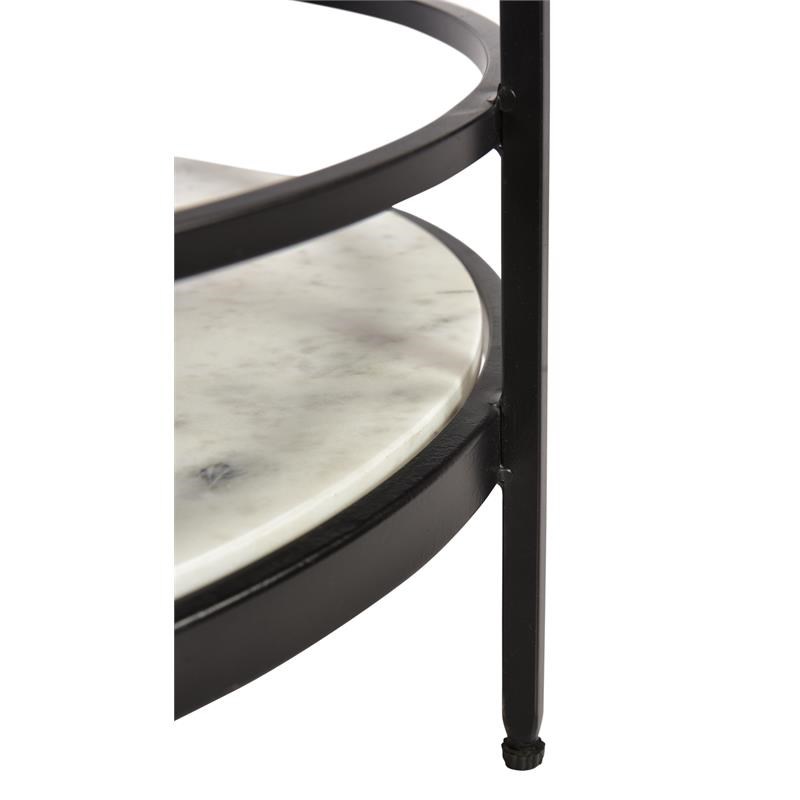 Coast to Coast Imports Round Accent Table in Black/ White