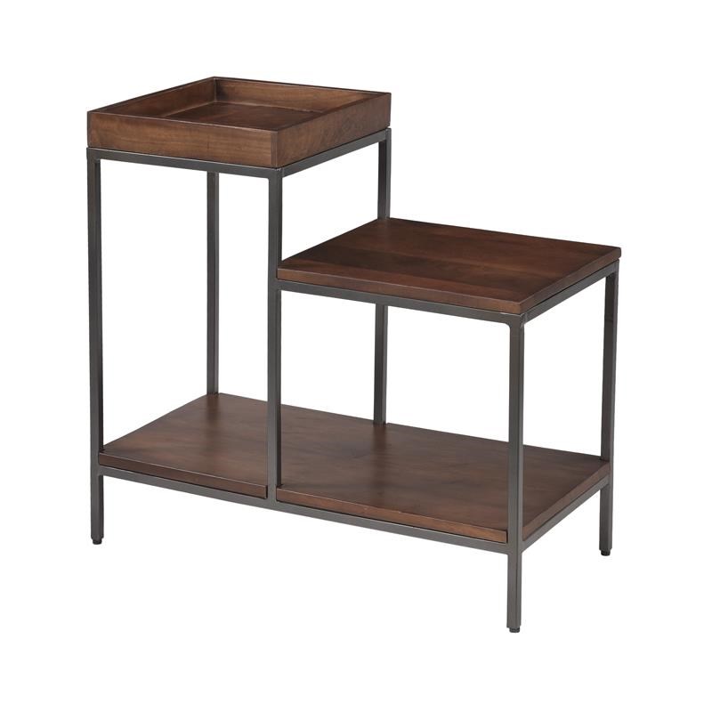 Coast to Coast Imports Accent Table in Gunmetal/ Brown
