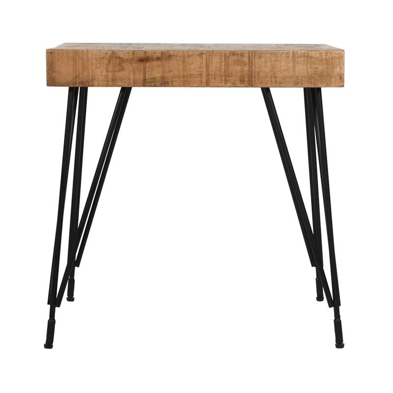 Coast to Coast Imports Sawyer Natural Wood Chairside Table with Black Base