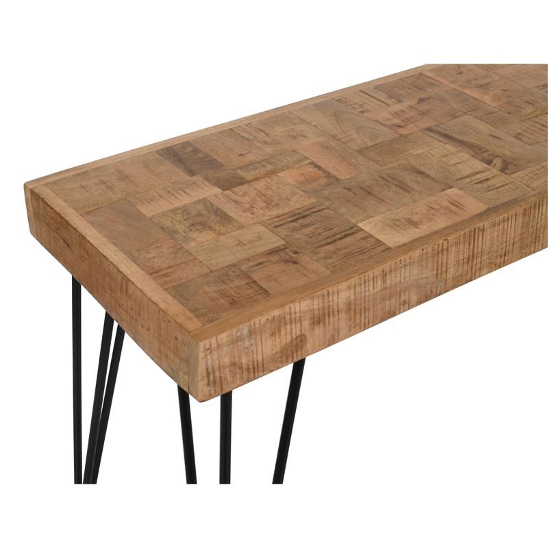 Coast to Coast Imports Sawyer Natural Wood Console Table with Black Base