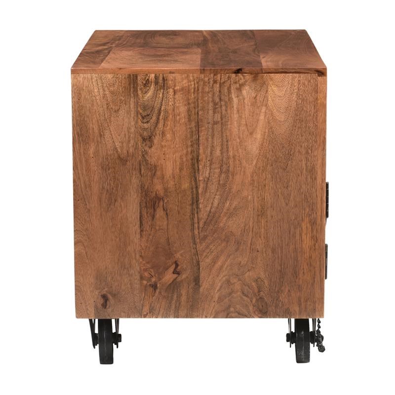Coast to Coast Imports Woodside Light Natural Brown Wood Two Door End Table