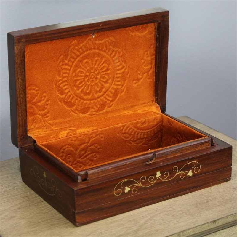 Natural Geo Handmade Rosewood Carved Wooden Decorative Box