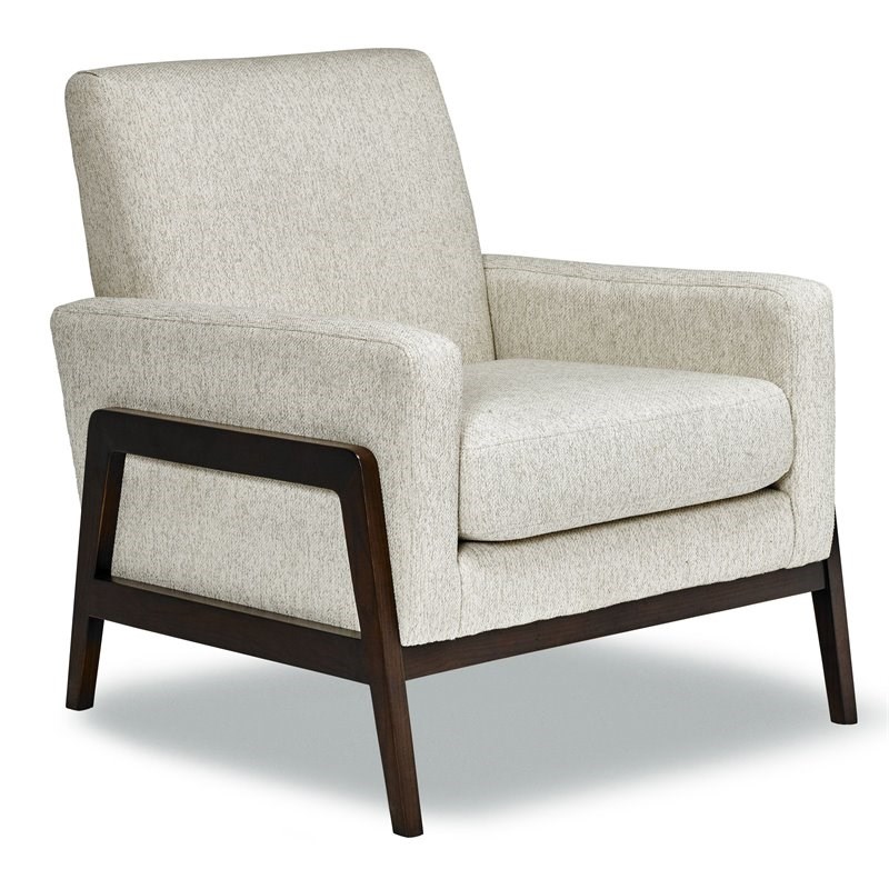 Sofas To Go Nima Modern Fabric Accent Chair in Loop Palladium/White & Espressso