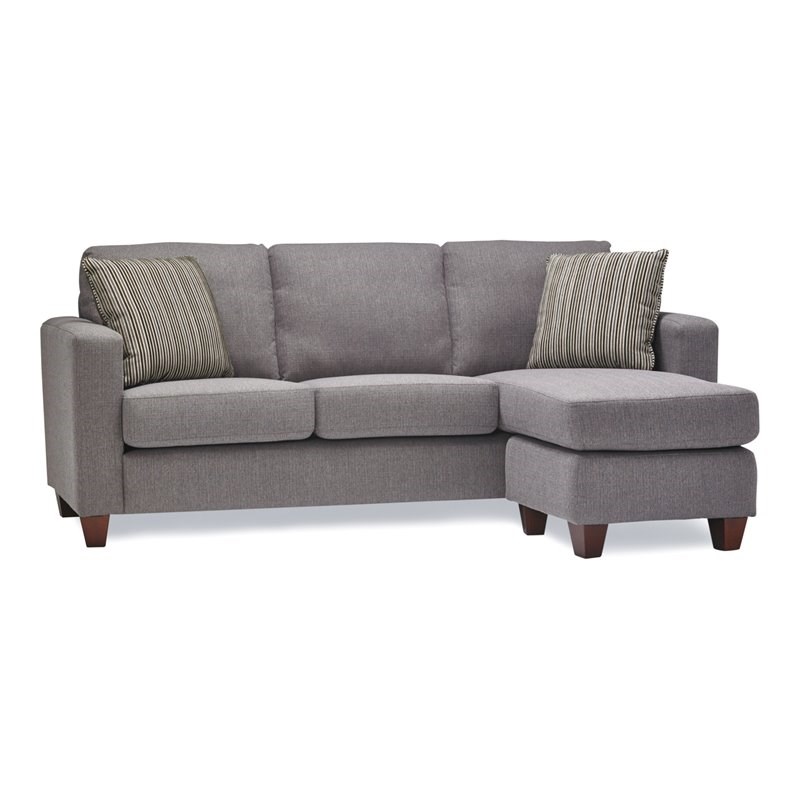 Sofas To Go Malaki Fabric Sectional & Reversible Chaise in Niche Jetty/Gray