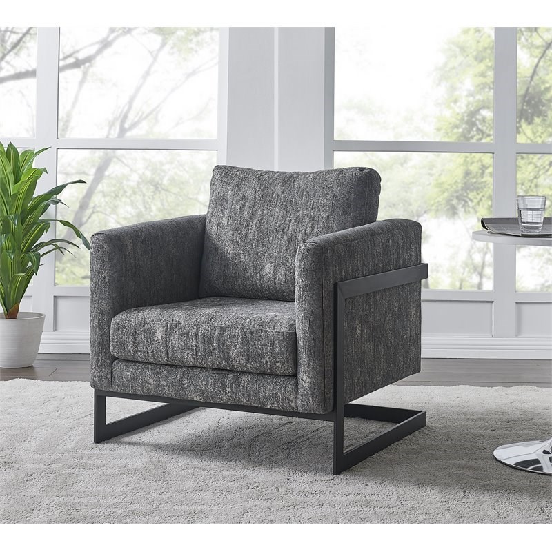 Sofas To Go Tristan Contemporary Fabric Accent Chair in Mesa Basalt /Gray