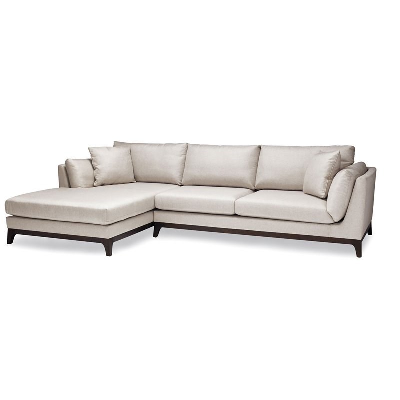 Sofas To Go Safa Fabric Sectional with Left Hand Chaise in Candid Fleece/Ivory