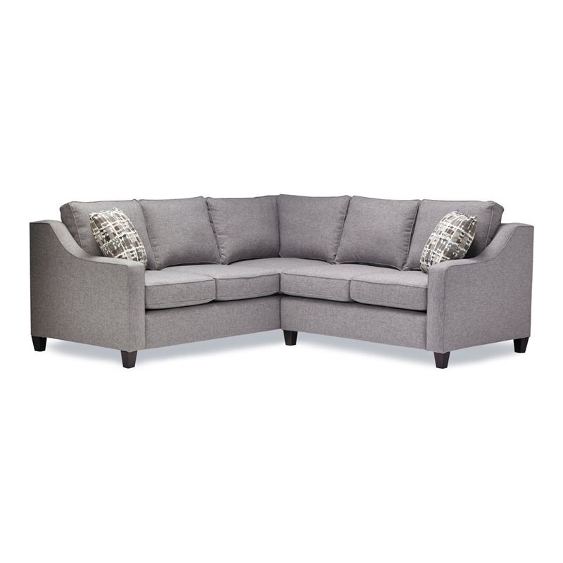 Sofas To Go Stone Transitional Fabric LSR Sectional in Taylor Gray/Espresso