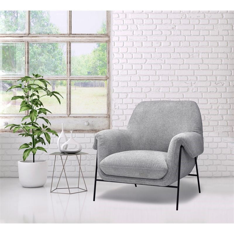 Sofas To Go Izzie Contemporary Fabric Accent Chair in Popstitch Pebble/Gray