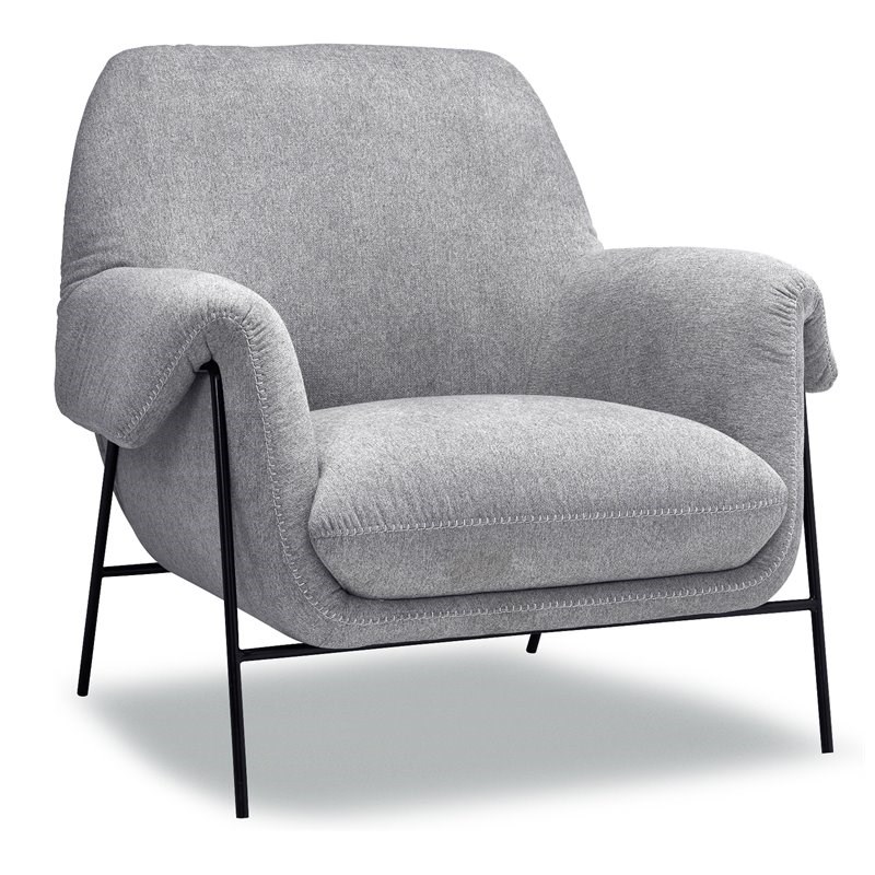 Sofas To Go Izzie Contemporary Fabric Accent Chair in Popstitch Pebble/Gray