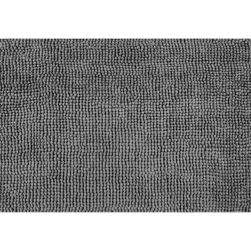 Safdie & Co. Chenille Microfiber Fabric Bath Mat in Charcoal