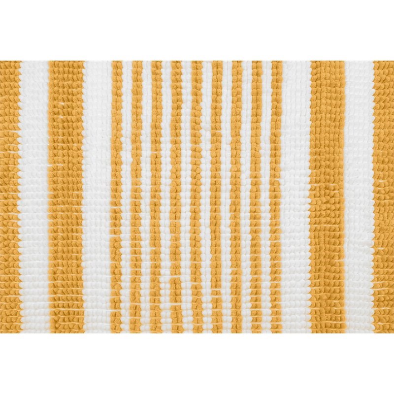 Safdie & Co. Chenille Microfiber Fabric Bath Mat Knitted Striped Yellow