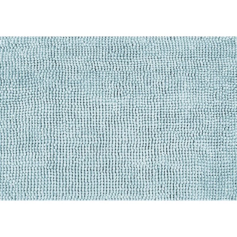 Safdie & Co. Chenille Microfiber Fabric Bath Mat in Light Blue